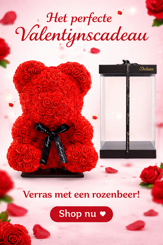 Beer DELUXE op standaard 40cm - rood foam - in luxe cadeauverpakking 40 cm