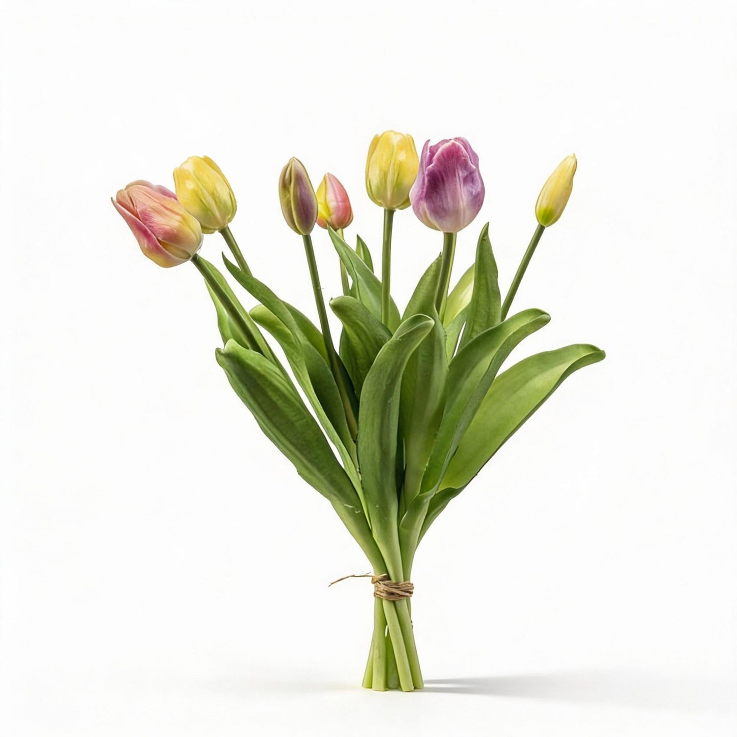 Zachte Lente Kunsttulpen – 7 Stelen (Real Touch, 42 cm) Interieur Decoratie