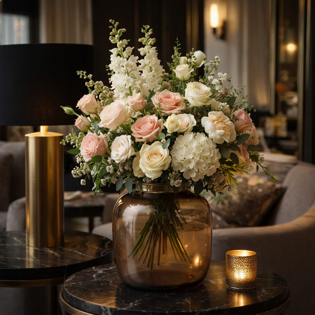 Vaas glas - M - H25 W25 - Bartica - Taupe