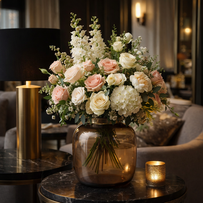 Vaas glas - M - H25 W25 - Bartica - Taupe