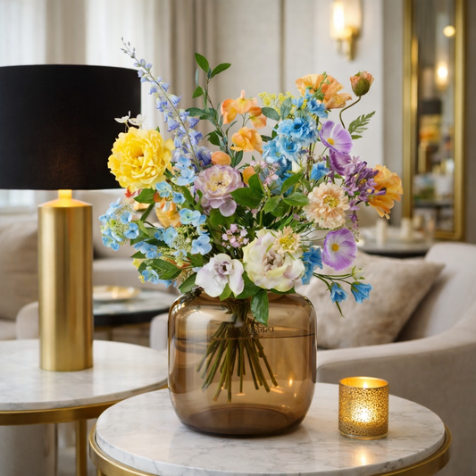 Vaas glas - M - H25 W25 - Bartica - Taupe