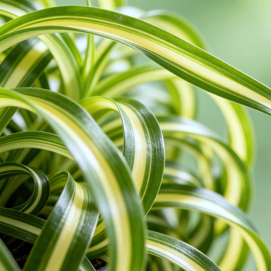 Kamerplant - Chlorophytum comosum Bonnie - Krullende Graslelie - Huisdiervriendelijke Plant - Groen - 1 Plant - met Potter Wit - Pot 12cm - Hoogte 20cm