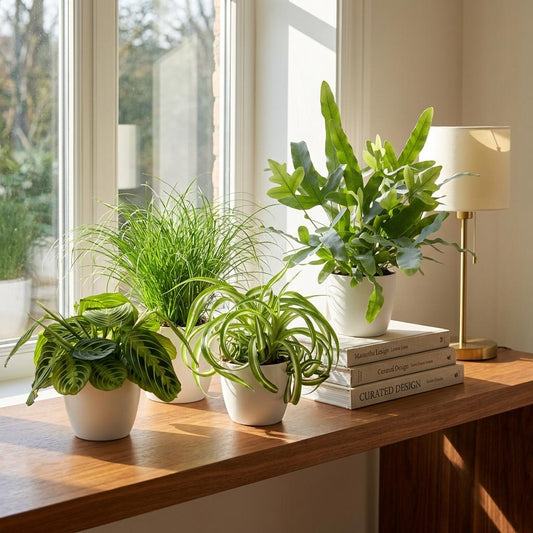 Huisdiervriendelijke Kamerplanten Mix - 4 Stuks – Met Witte Pot