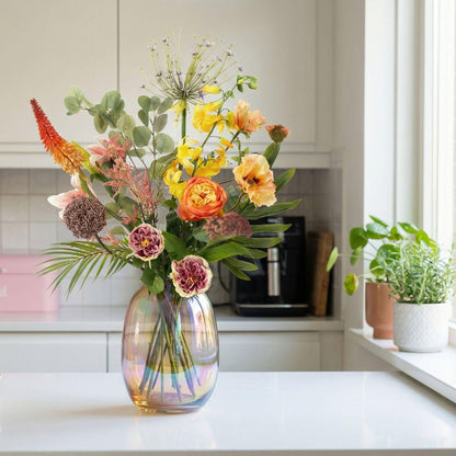 Kunstbloemen boeket Amber Peach Deluxe - Real Touch - 12 stelen - ↑ 105 cm