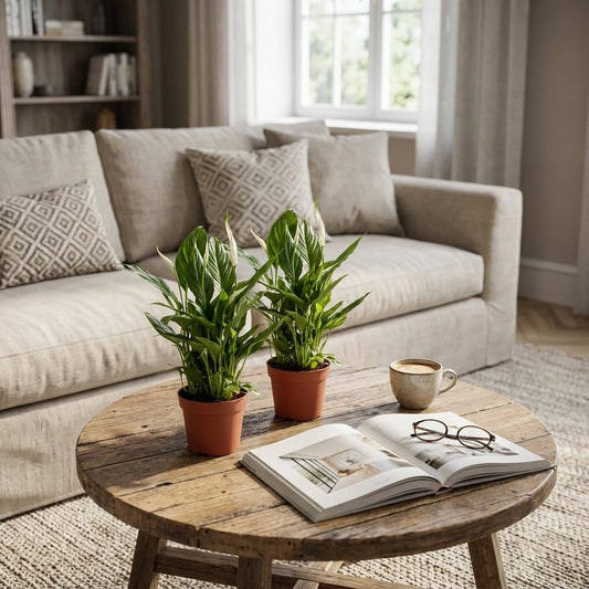 Spathiphyllum (Lepelplant) – Set van 2 Luchtzuiverende Kamerplant met Witte Bloemen 35-40 cm