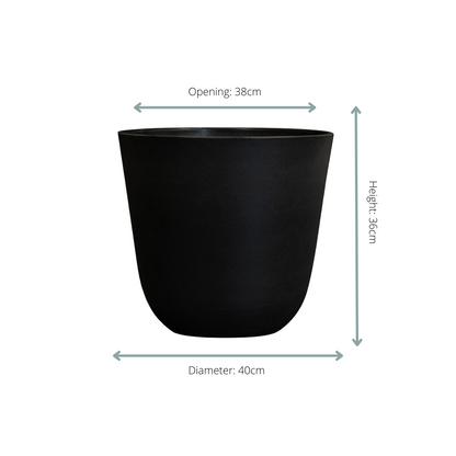 Pot Palermo zwart D40 x H36