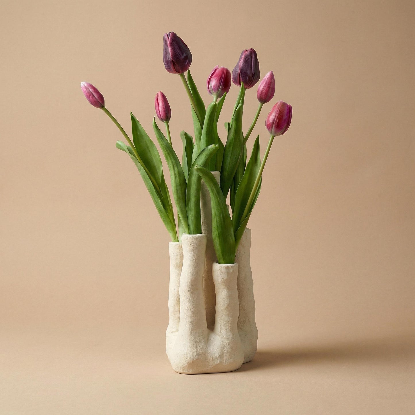 Luxe Kunsttulpen Set met Vaas – Perfect als Cadeau