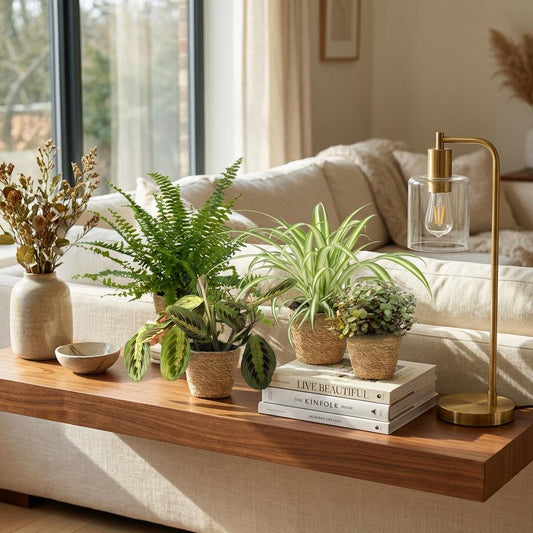 Mix van 4 - Huisdiervriendelijke Planten 4 Planten - met Mand - Pot 12cm - Hoogte 25cm