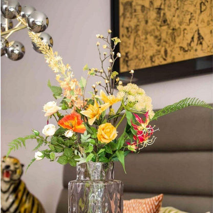 Kunstbloemen boeket Amber Peach Deluxe - Real Touch - 12 stelen - ↑ 105 cm