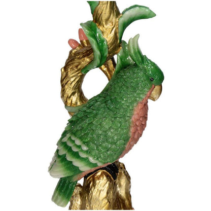 Kleurrijke Vogel Kandelaar van Polyresine - Groen