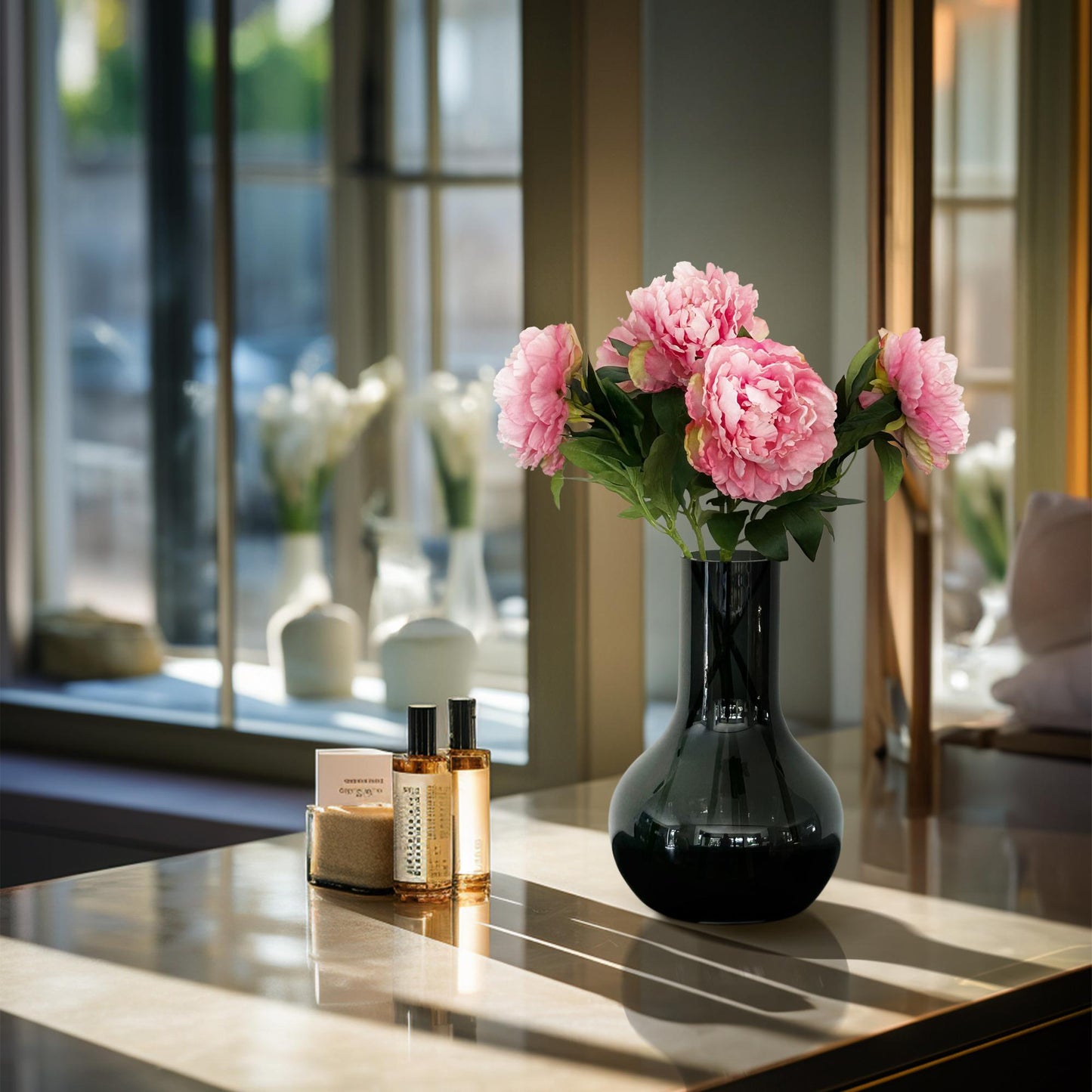 Kunstbloemen Solo Light Pink Peonies x 5 - 65cm