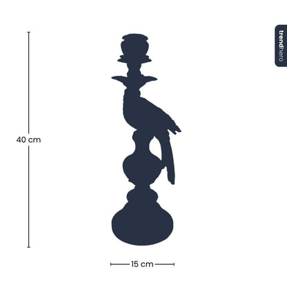 Kandelaar “Dutch Blue Parrot” – 40 cm – Luxe Papegaai Kandelaar