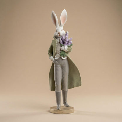 Paashaas beeldje - Haas heer met bloemen - ↑ 51 cm