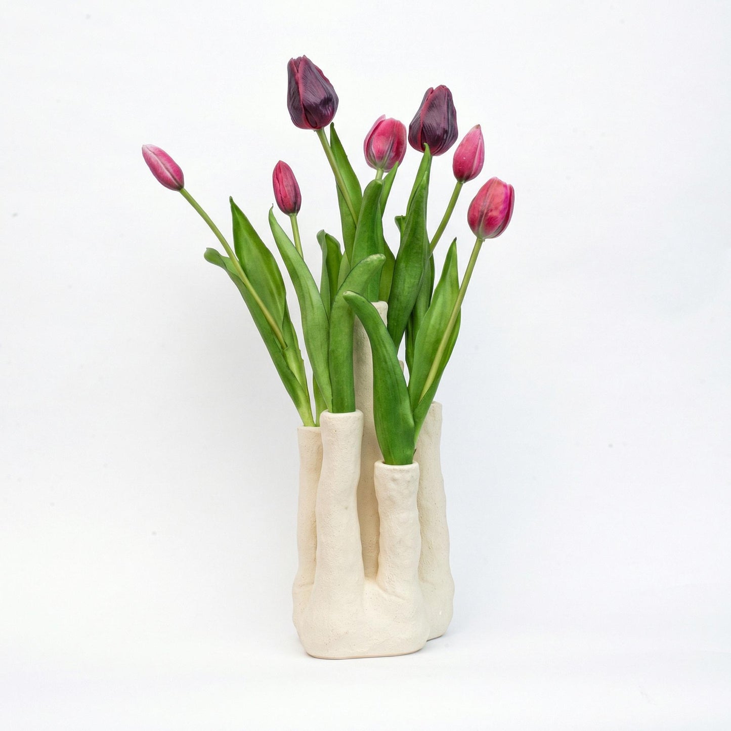 Luxe Kunsttulpen Set met Vaas – Perfect als Cadeau