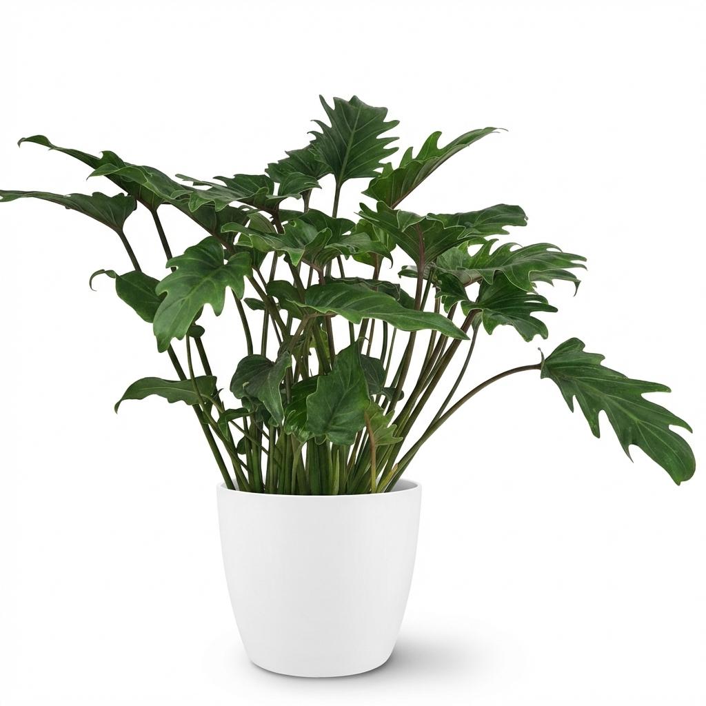 Philodendron - Philodendron Xanadu - Groen - Weinig onderhoud - 1 Plant - met Potter Wit - Pot 19cm - Hoogte 60cm