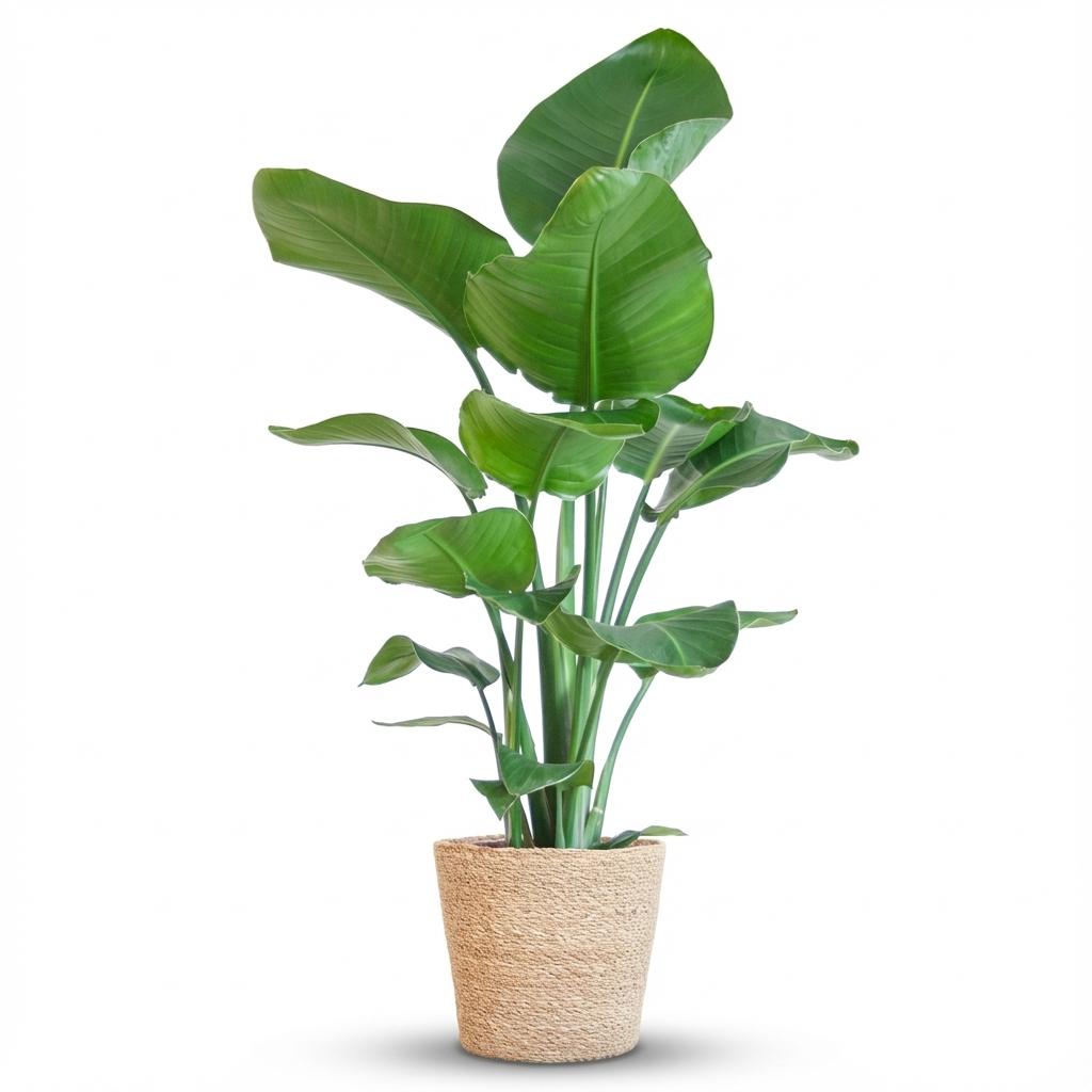 Paradijsvogelplant Strelitzia Nicolai met Mand – 80 cm