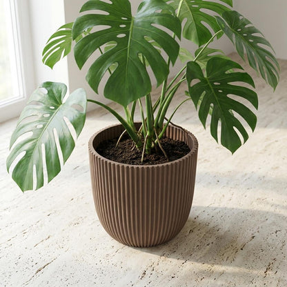 Capi Pot Nature Groove Made With Warm Taupe  - D25cm