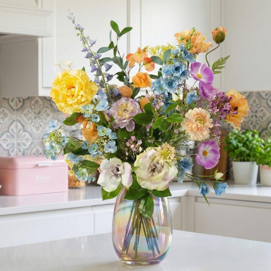 Kunstbloemen boeket - Soft Spring Deluxe - Real Touch - 18 stelen - ↑ 85 cm