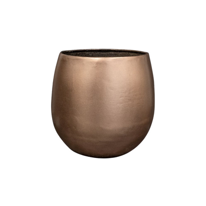 Luxe Bronzen Plantenpot 26x26 cm – Hotel Chique Bloempot Metallic Brons