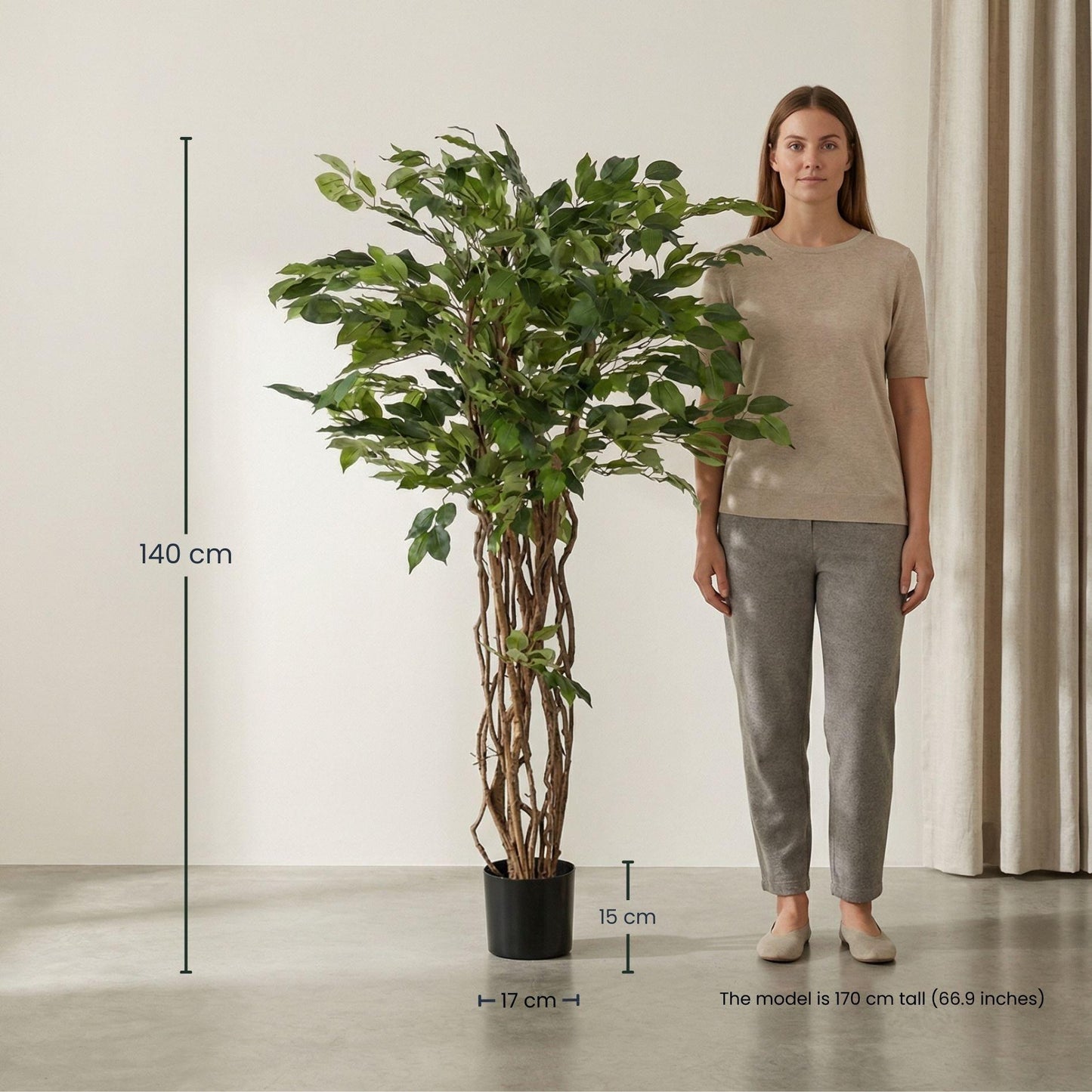 Ficus Liana Kunstboom 140cm - Artificial plant
